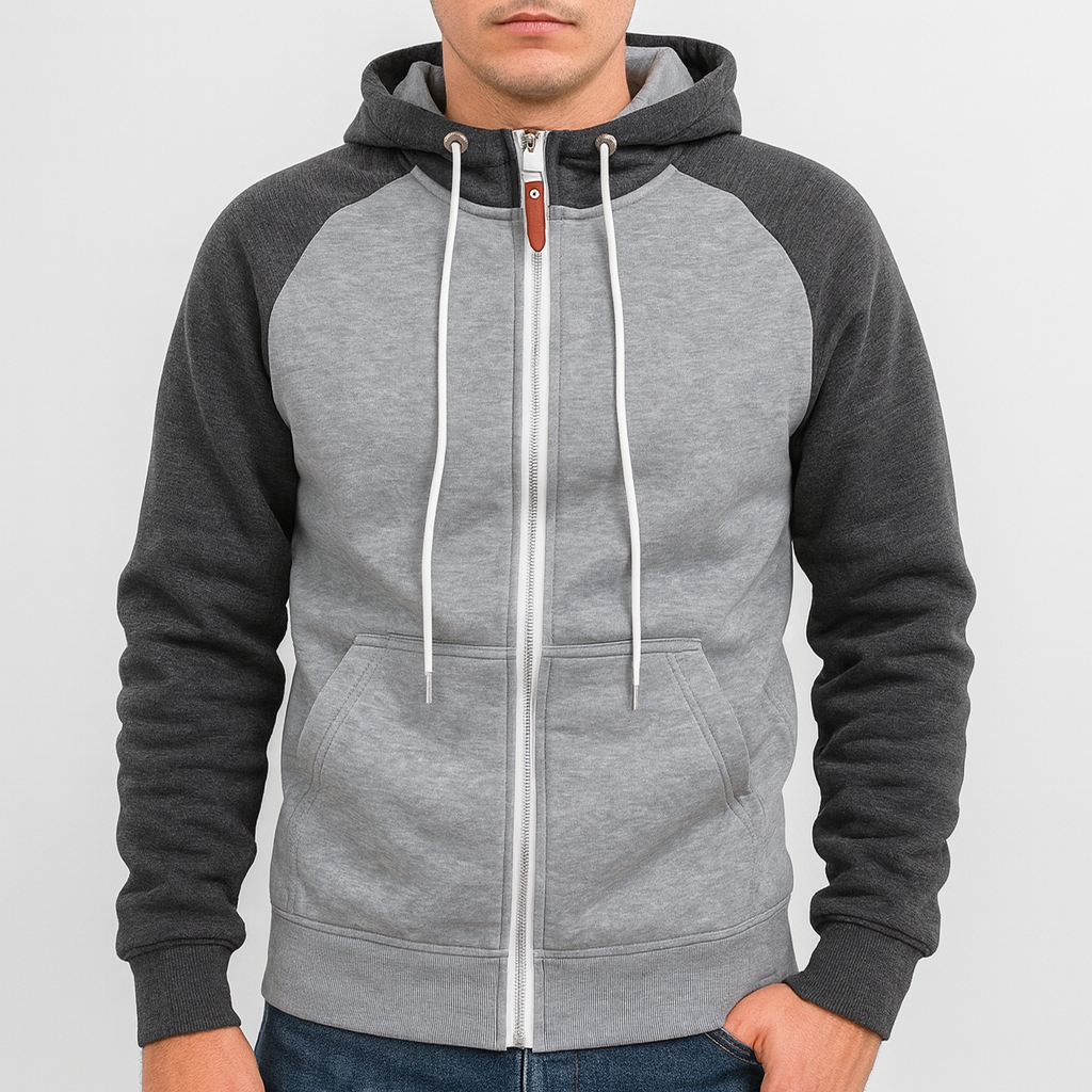 Casual Zip Hoodie til Mænd – Blød Polyesterblanding, Modern Fit, Lynlås, Ideel til Afslapning og Lag-På-Lag Styling 9