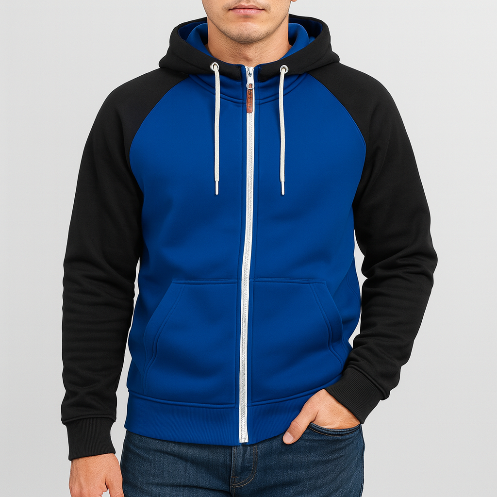 Casual Zip Hoodie til Mænd – Blød Polyesterblanding, Modern Fit, Lynlås, Ideel til Afslapning og Lag-På-Lag Styling 5