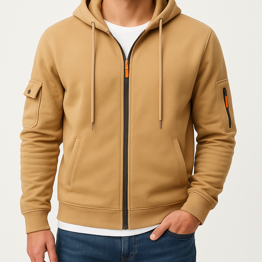 Uld Hættetrøje til Mænd – Komfortabel Pullover Hoodie med Justerbar Hætte til Hverdagsbrug og Afslappede Aktiviteter 1