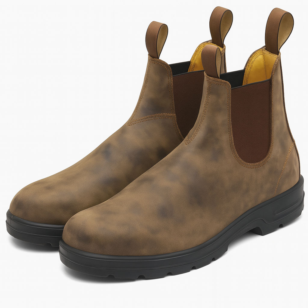 Chelsea Boots Herre i PU-læder med Grov Sål – Klassisk Ankelhøj Design til Hverdagsbrug 1