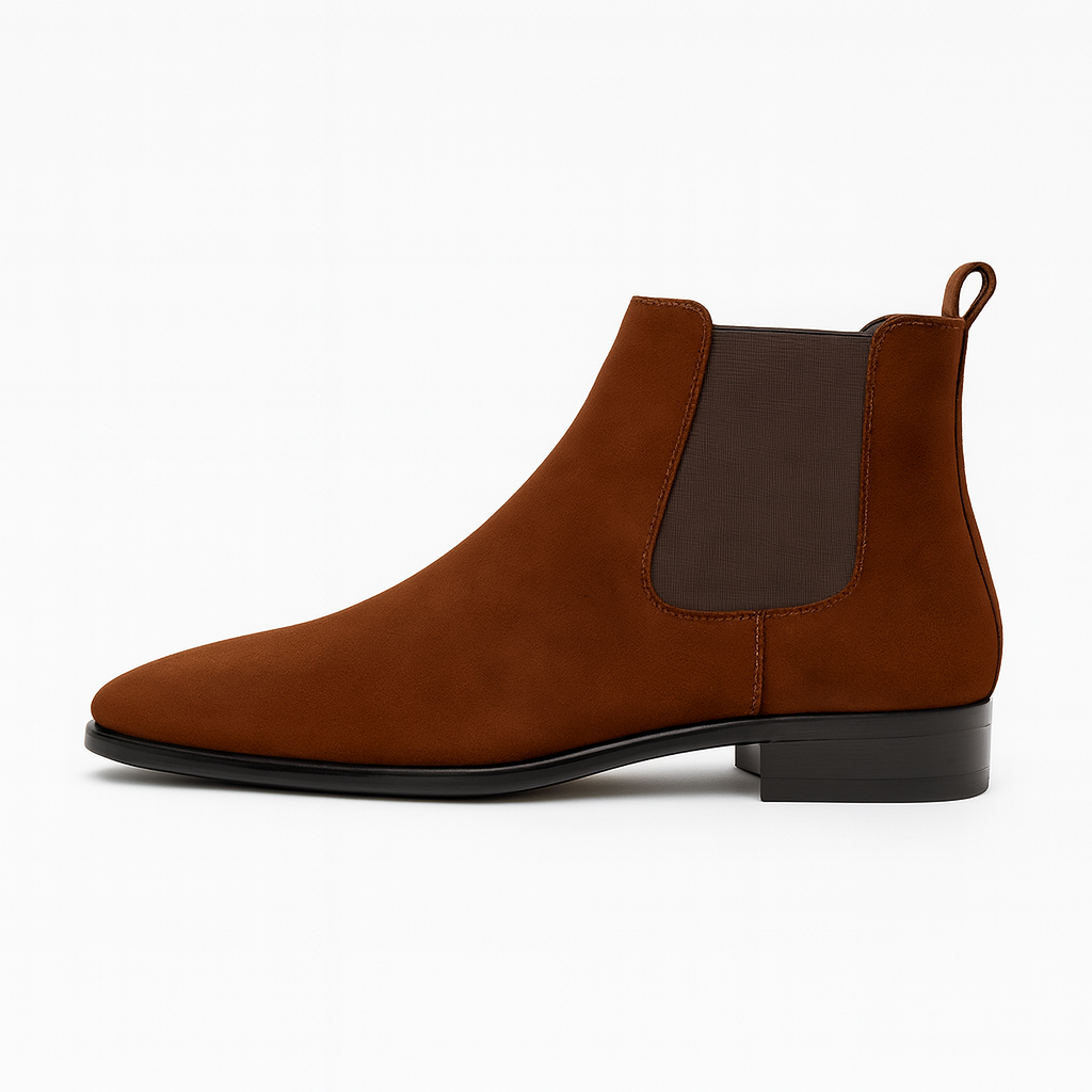 Chelsea Boots Herre i Ruskindslook med Elastiske Sidepaneler – Komfortable og Stilfulde Støvler til Casual og Formelle Anledninger 2