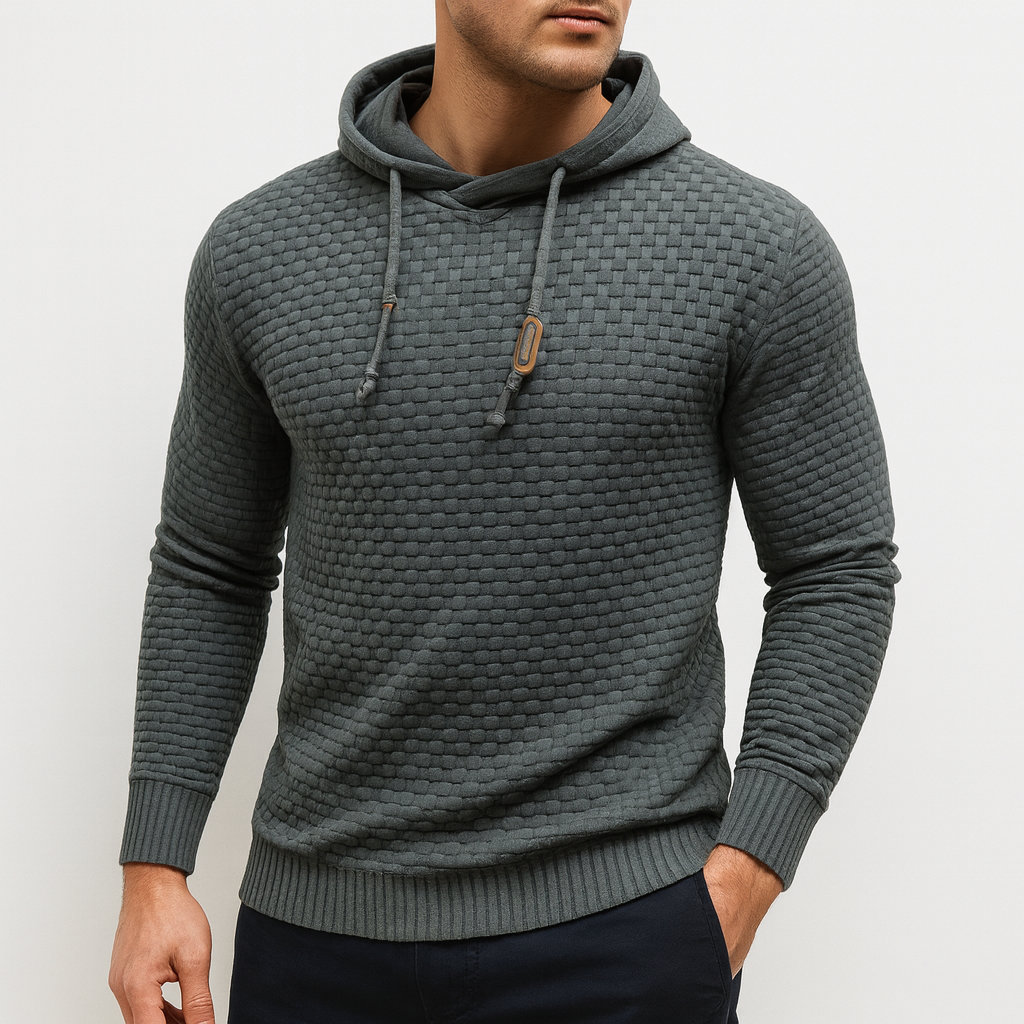 Varm Hættetrøje til Mænd – Blød Vinter Hoodie med Hætte og Snøre i Casual Design 3