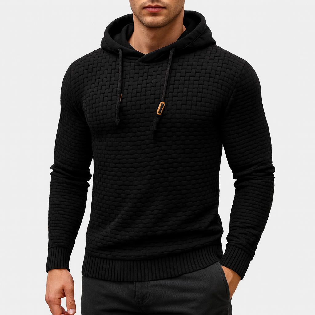 Varm Hættetrøje til Mænd – Blød Vinter Hoodie med Hætte og Snøre i Casual Design 4