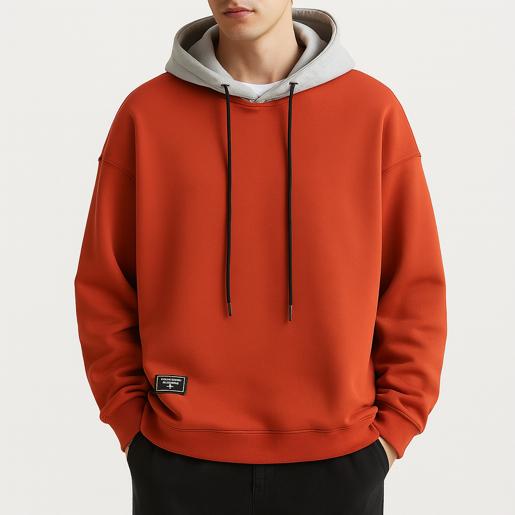 Klassisk Hættetrøje til Mænd med Lommer – Blød Hoodie til Afslapning og Hverdagsbrug 4