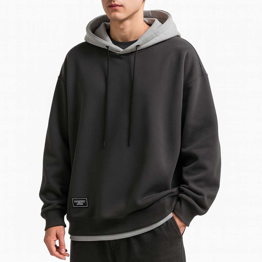 Klassisk Hættetrøje til Mænd med Lommer – Blød Hoodie til Afslapning og Hverdagsbrug 3