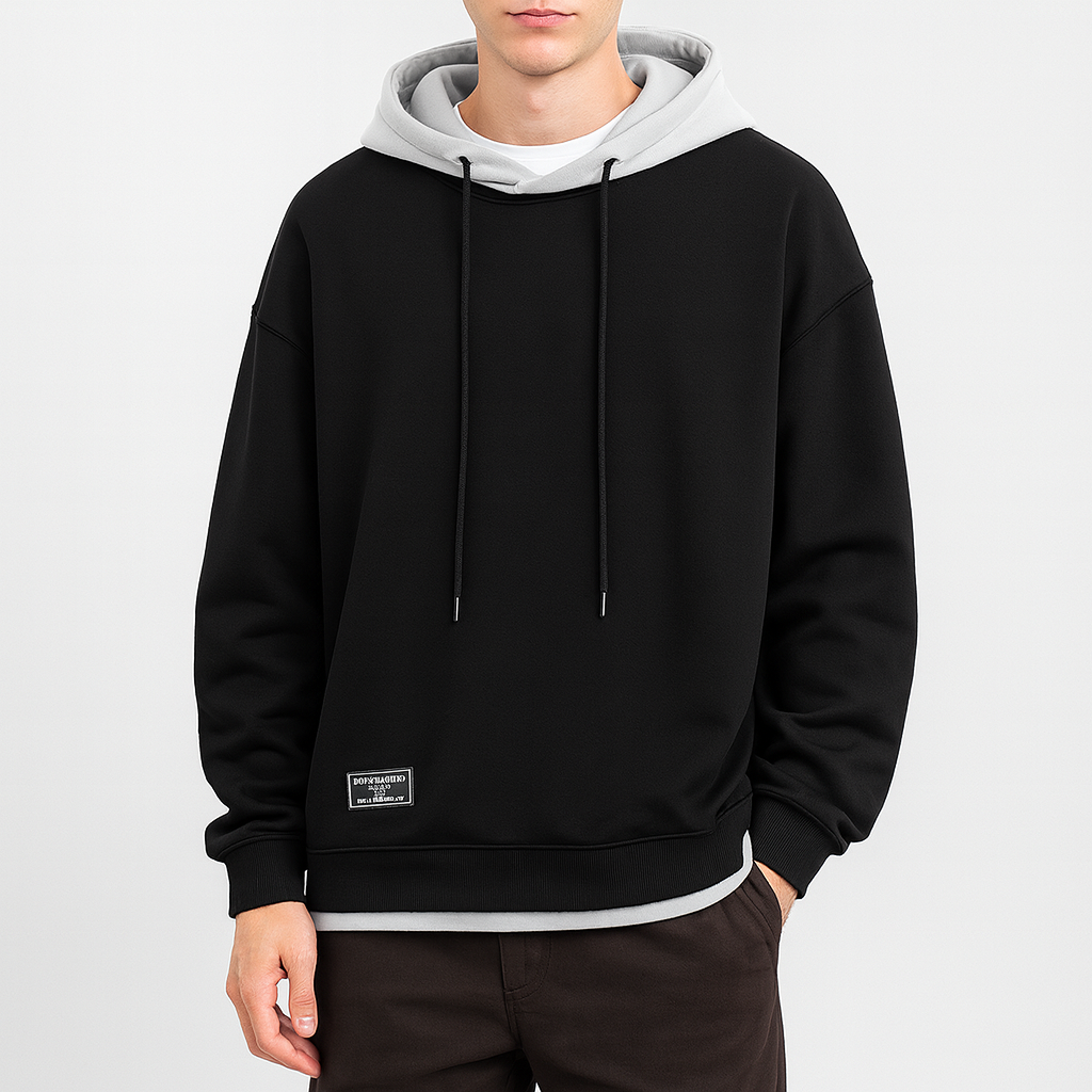 Klassisk Hættetrøje til Mænd med Lommer – Blød Hoodie til Afslapning og Hverdagsbrug 2