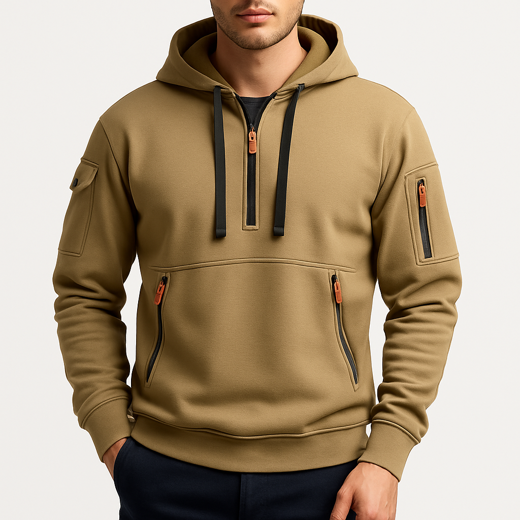 Hættetrøje med Lynlås til Mænd – Blød og Åndbar Hoodie til Sport og Fritid, Moderne Regular Fit 1