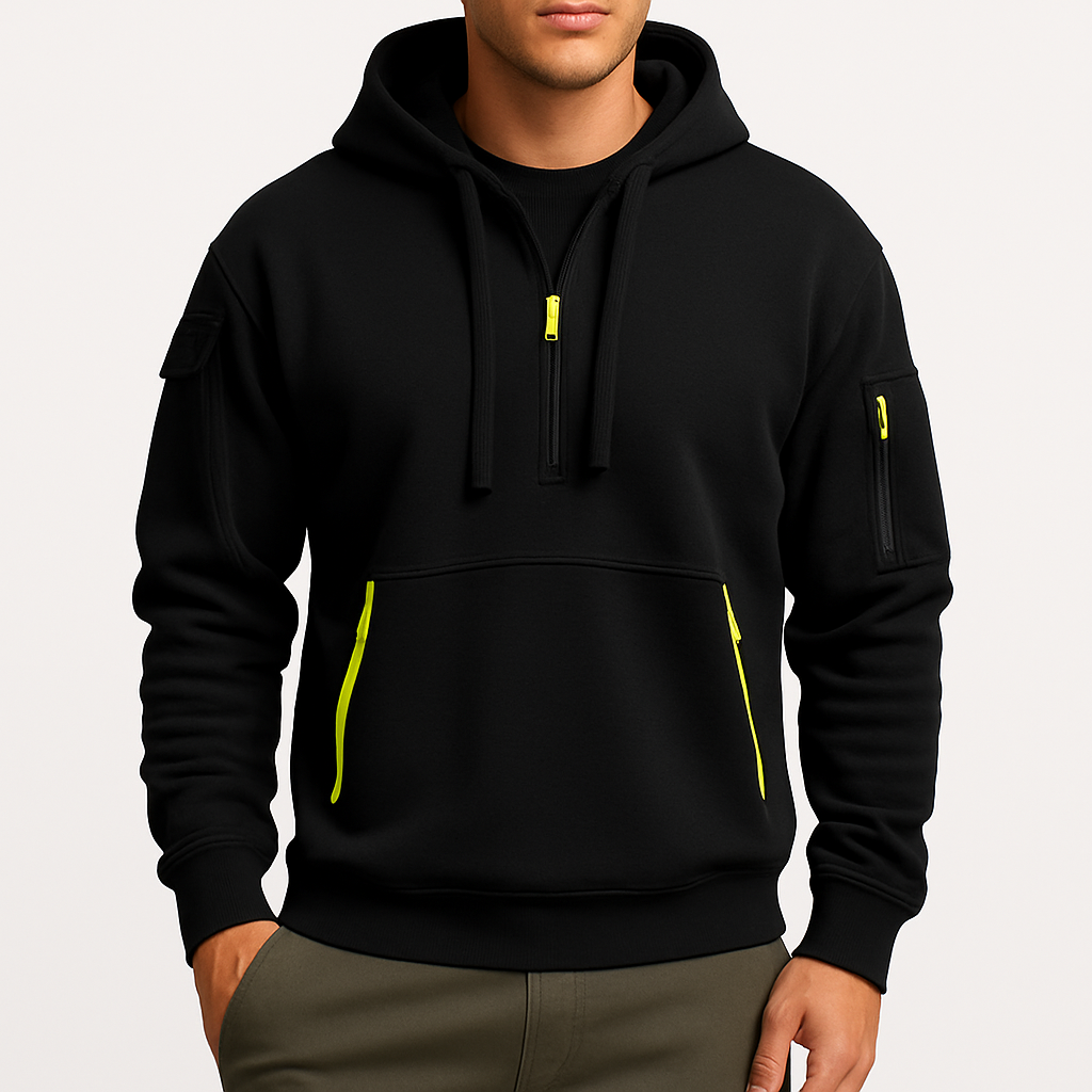 Hættetrøje med Lynlås til Mænd – Blød og Åndbar Hoodie til Sport og Fritid, Moderne Regular Fit 4