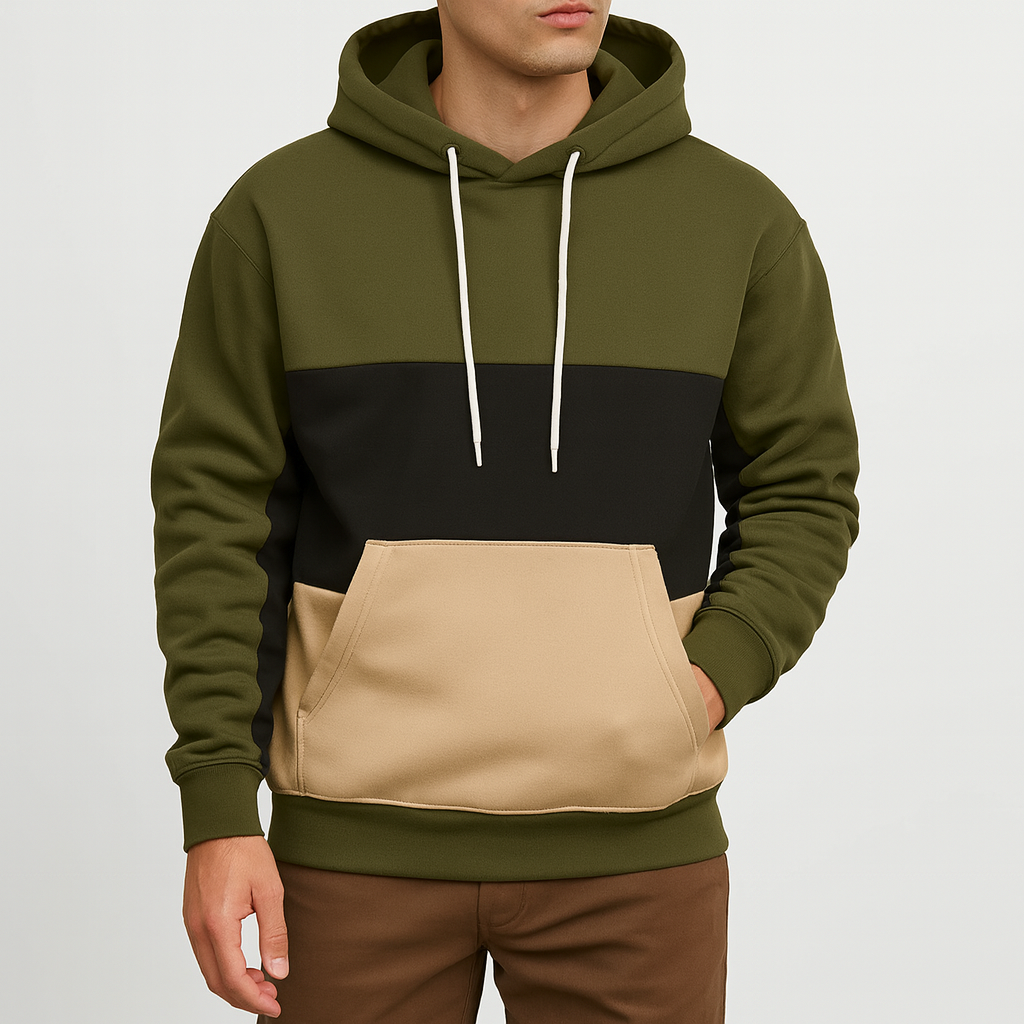 Trendy Hættetrøje Hoodie til Mænd i 100% Bomuld – Komfortabel Sportstøj til Mænd til Hverdagsbrug 1