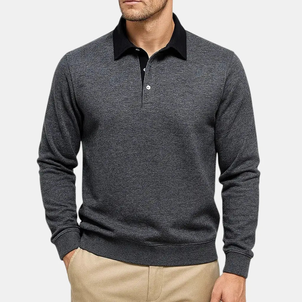 Langærmet Poloshirt Til Mænd Med Klassisk Krave | Åndbart Stof For Komfort 3