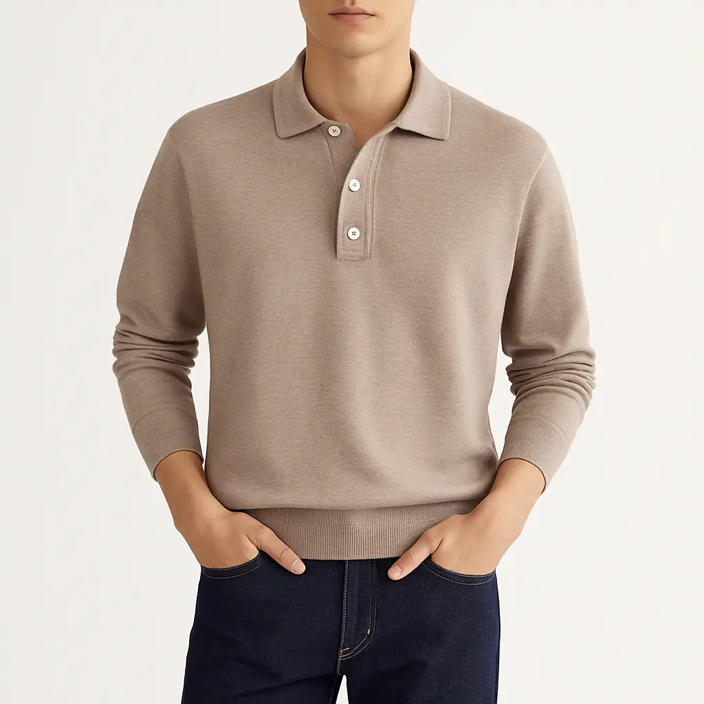 Classic Collection | Long Sleeve Polo Shirt with Breathable Cotton Blend | Versatile Style for Everyday Comfort 1