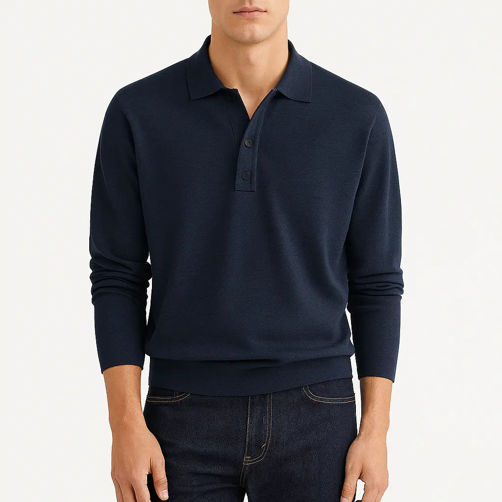 Classic Collection | Long Sleeve Polo Shirt with Breathable Cotton Blend | Versatile Style for Everyday Comfort 2