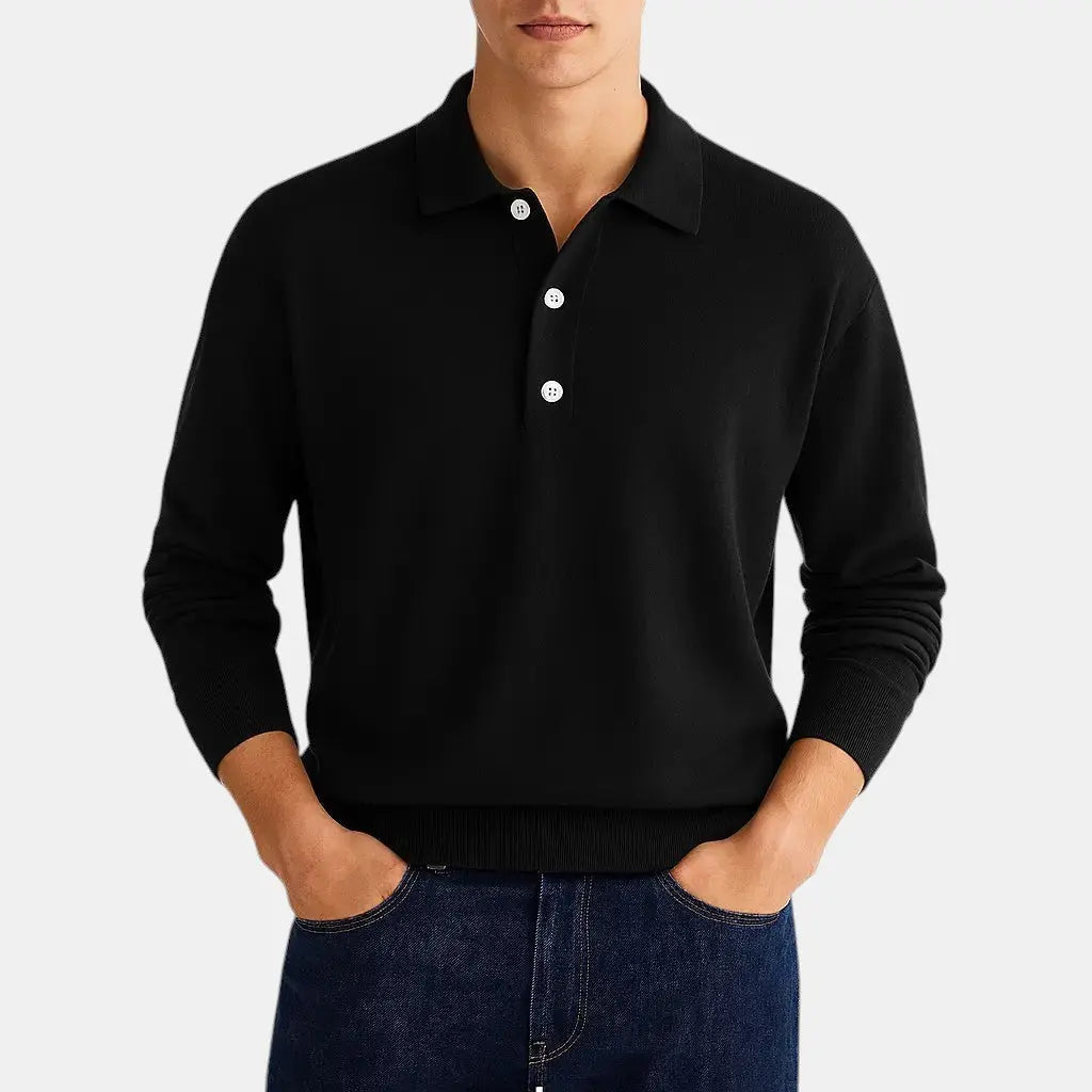 Classic Collection | Long Sleeve Polo Shirt with Breathable Cotton Blend | Versatile Style for Everyday Comfort 7