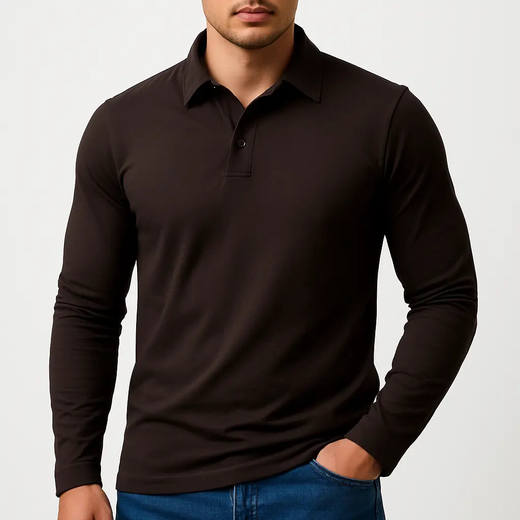 Slidstærk Poloshirt Til Mænd Med Blød Stofblend | Alsidig Og Komfortabel Til Hverdag 1