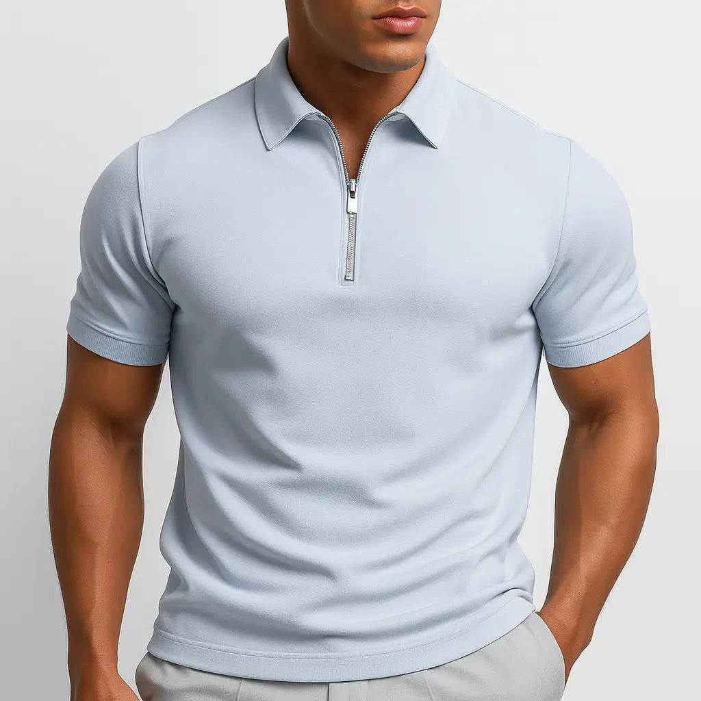 Tobias | Men's Polo Shirt with Zipper Closure | Slim Fit for Modern Style 1
