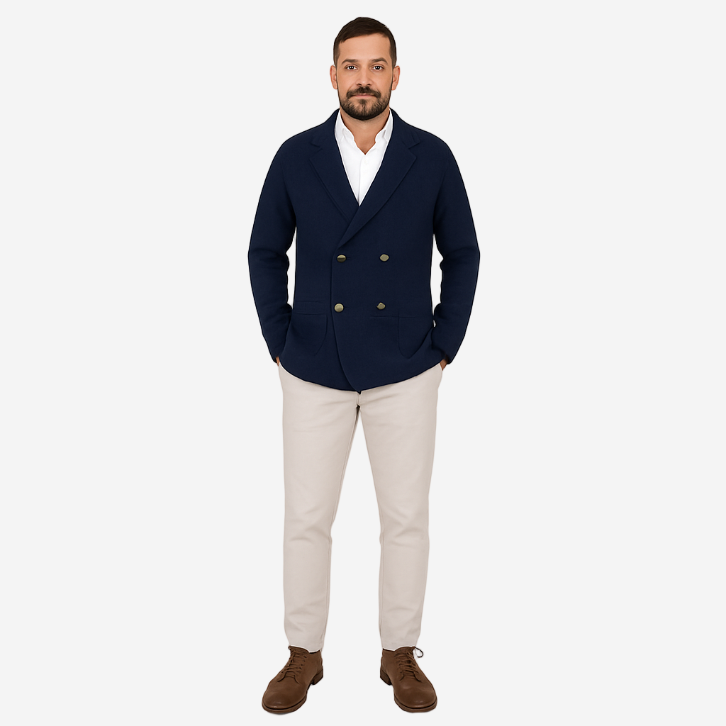 Classic Collection | Men's Cardigan with Double-Breasted Design | Structured Knit for Smart Casual Style 4