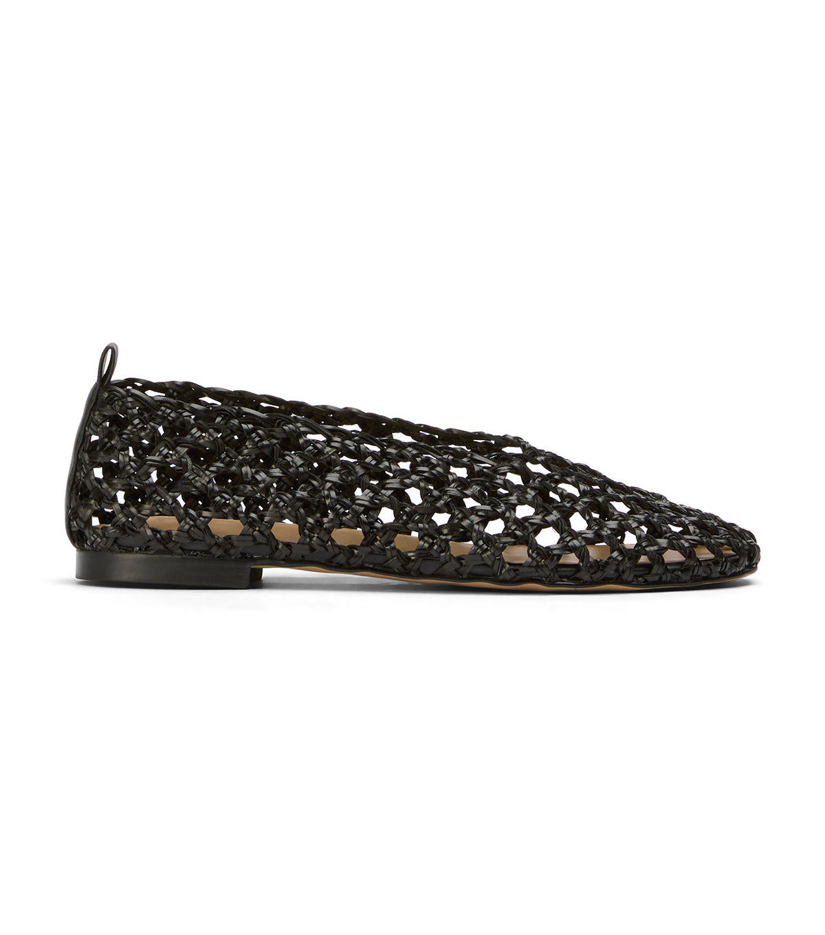 Ballet Flats Dame – Sort Flettet Læder Ballet Flats