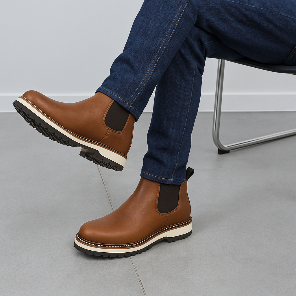 Chelsea Boots Herre i Vandtæt Læder med Goodyear Konstruktion – Skridsikker og Komfortabel til Efterårsbrug 2