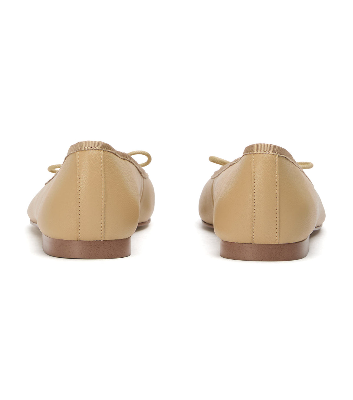 Ballet Flats Dame – Sand Læder Ballet Flats med Sløjfe