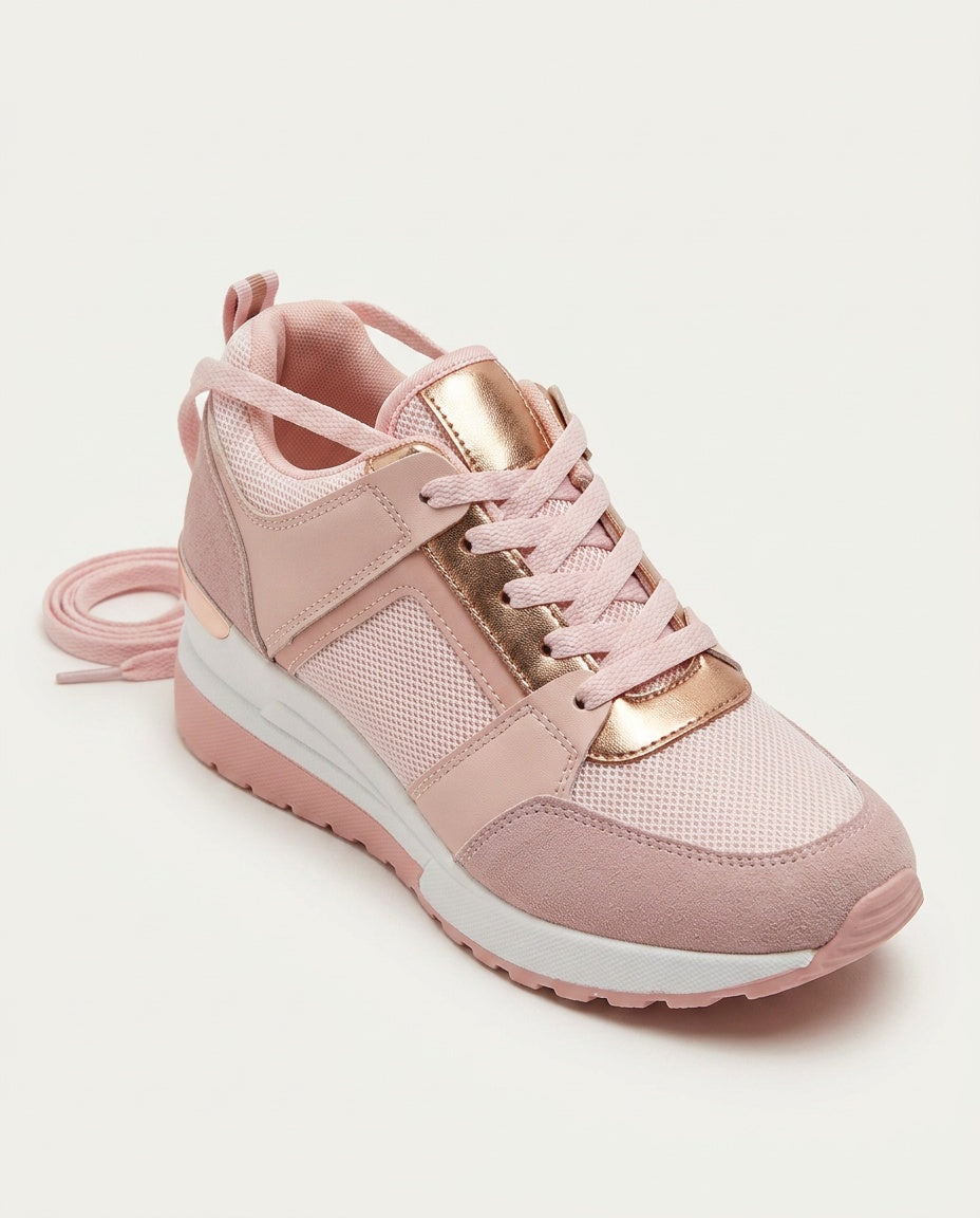 Platform Sneakers Dame Snøre – Chunky Sål og Polstret Indersål