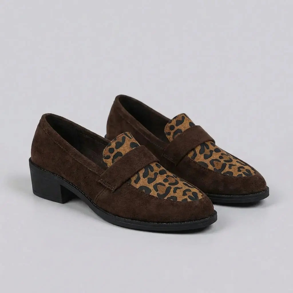 Fiona | Leopardprint Loafers Dame med Blok Hæl for Komfort og Stil 7