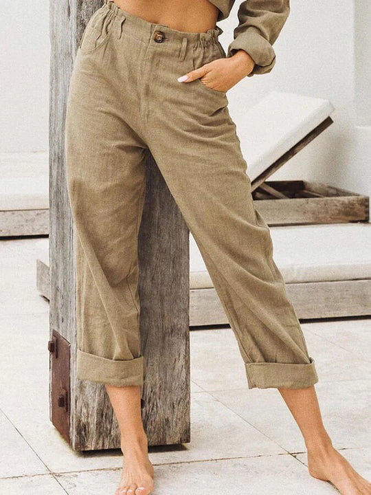 Elegant Linned Bukser - Komfortable og Stilfulde Trousers til Kvinder 0