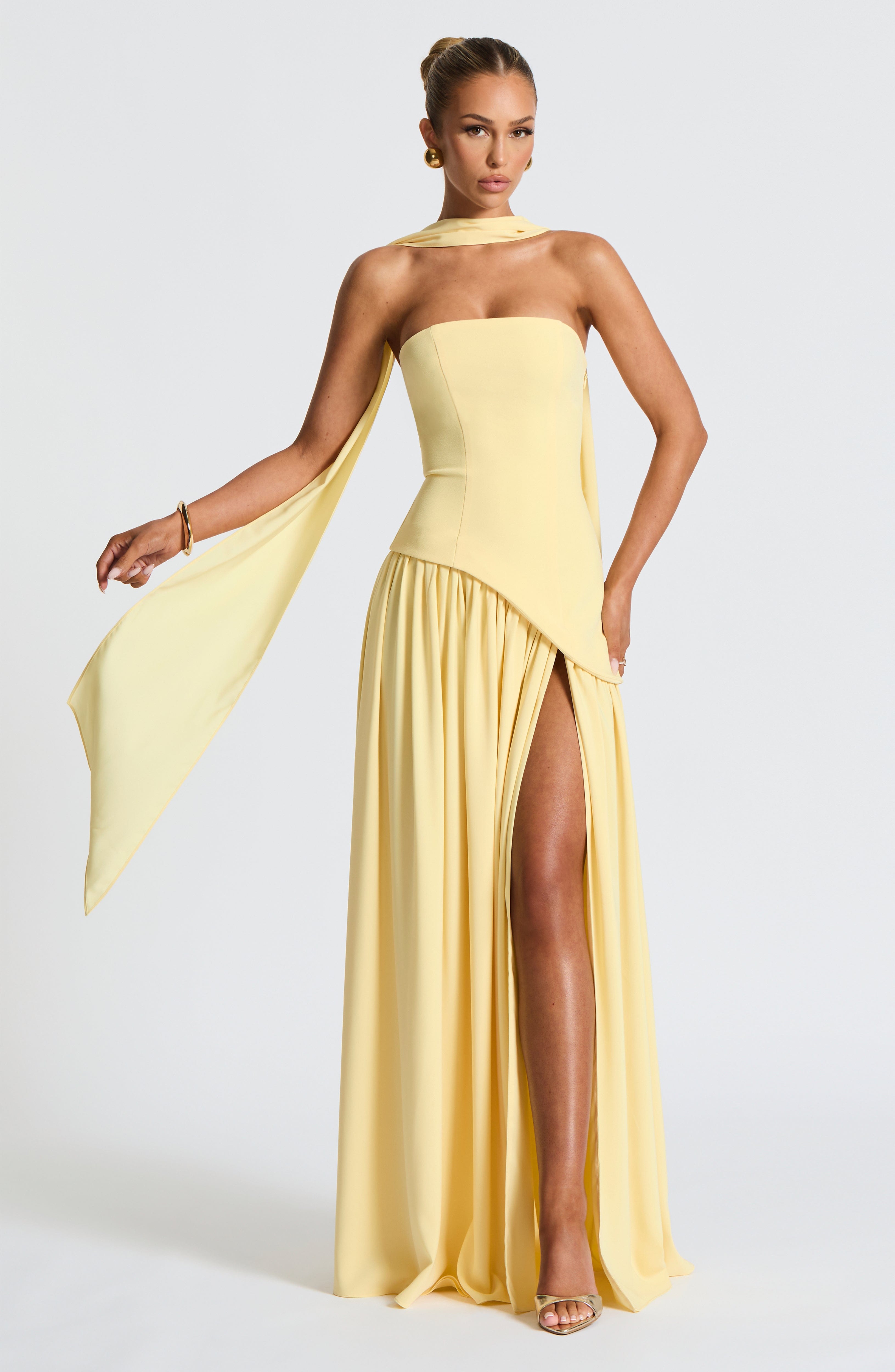Maxi Dress Women Strapless – High Slit Summer Maxi Dress