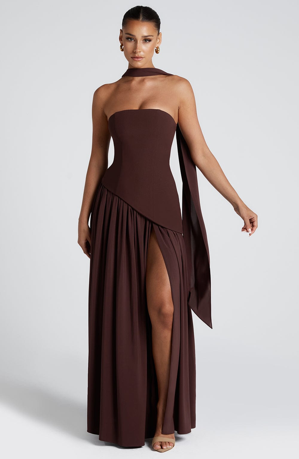 Maxi Dress Women Strapless – High Slit Summer Maxi Dress