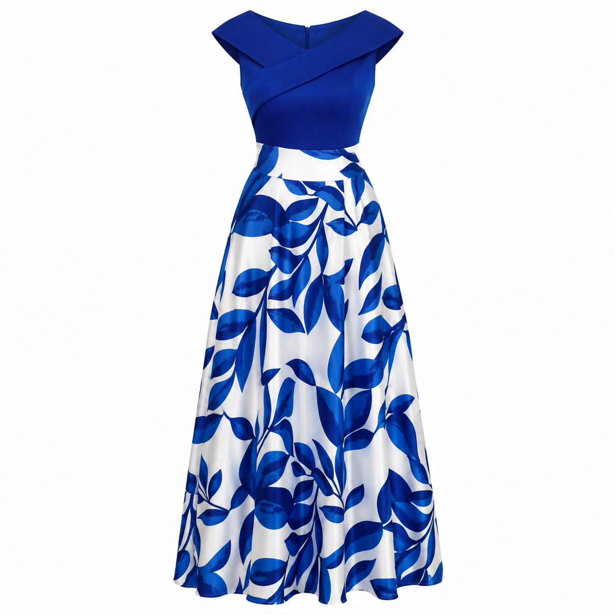 Printed Maxi Dress Women – V-Neck Evening Gown with Print