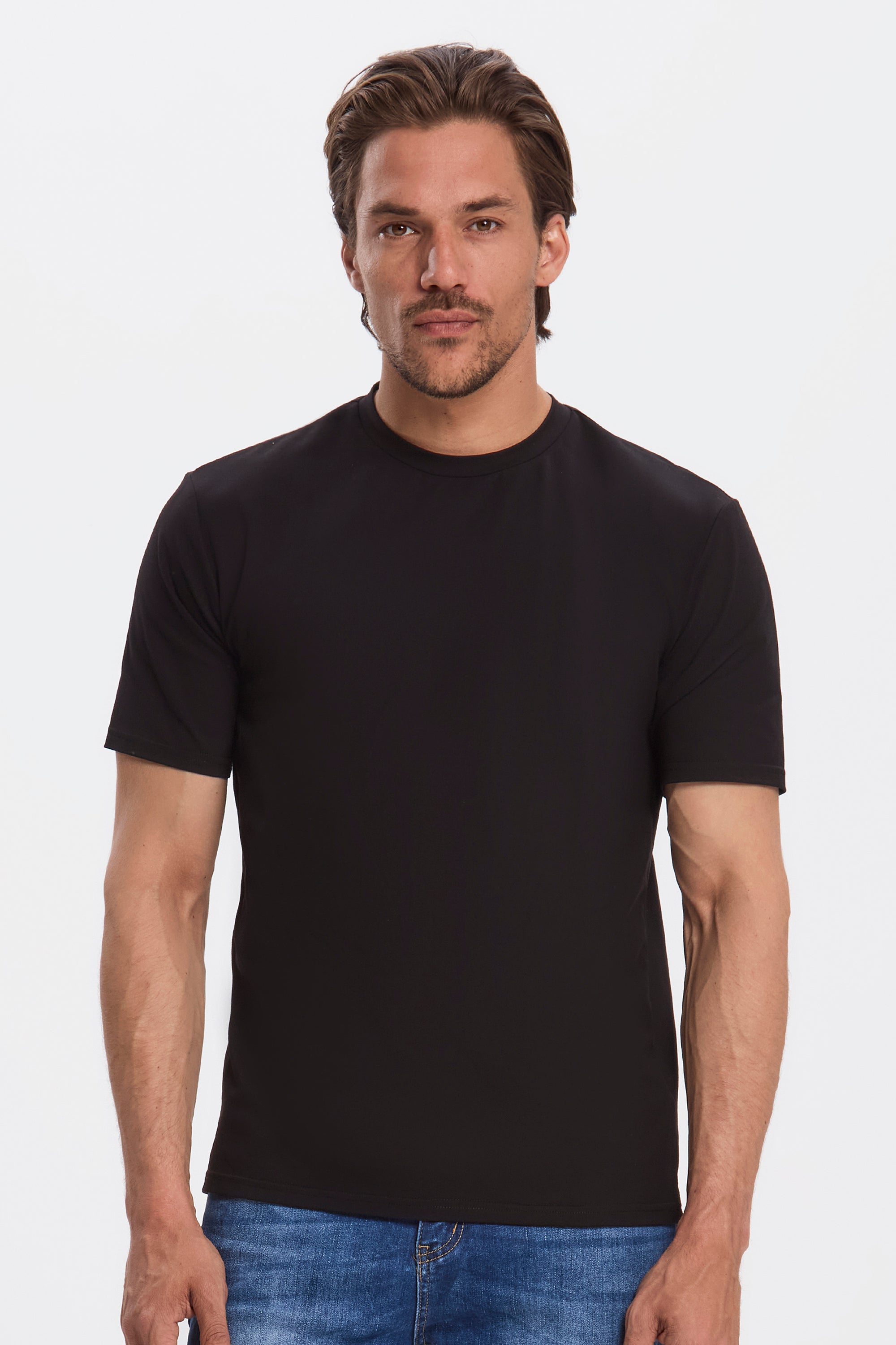 Essential T Shirt Til Mænd - Slim Fit, Ultra Blød, Rund Hals, Hvid T Shirt Herre 0