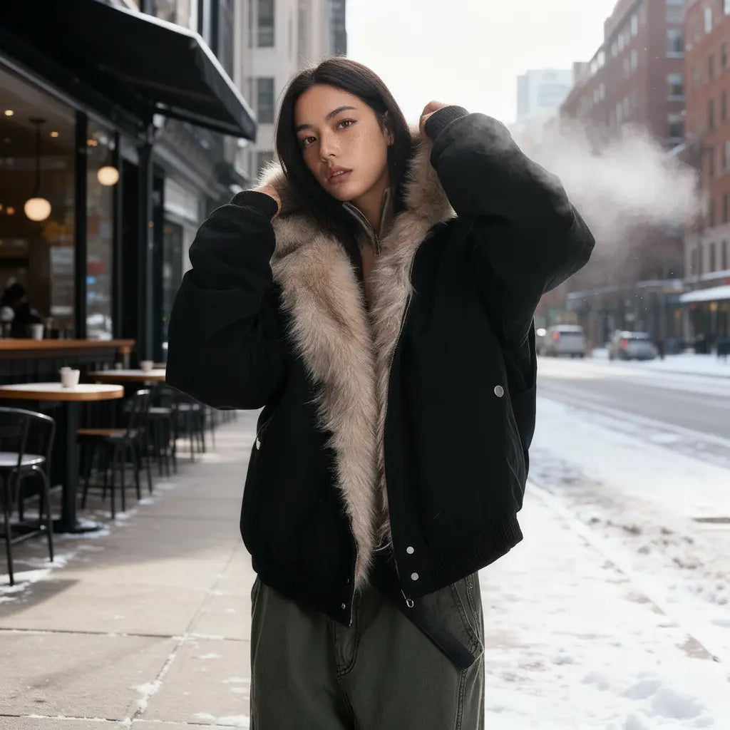 Freja | Vinterjakke Dame med Termofoer & Aftagelig Hætte | Vandafvisende og Komfortabel Design 1