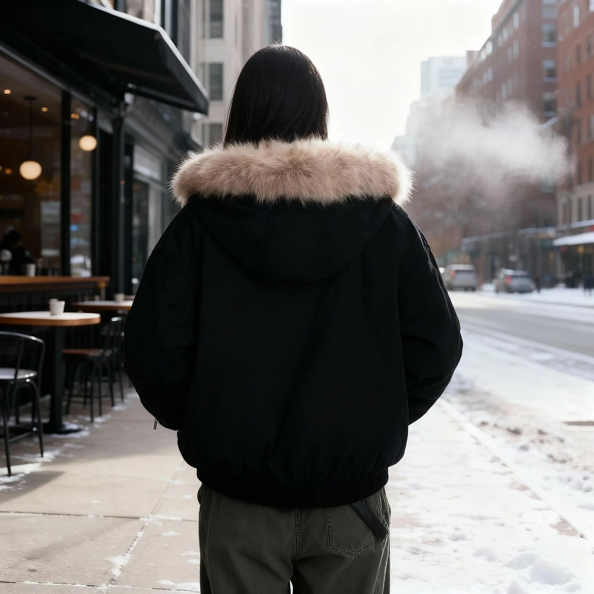 Freja | Vinterjakke Dame med Termofoer & Aftagelig Hætte | Vandafvisende og Komfortabel Design 4