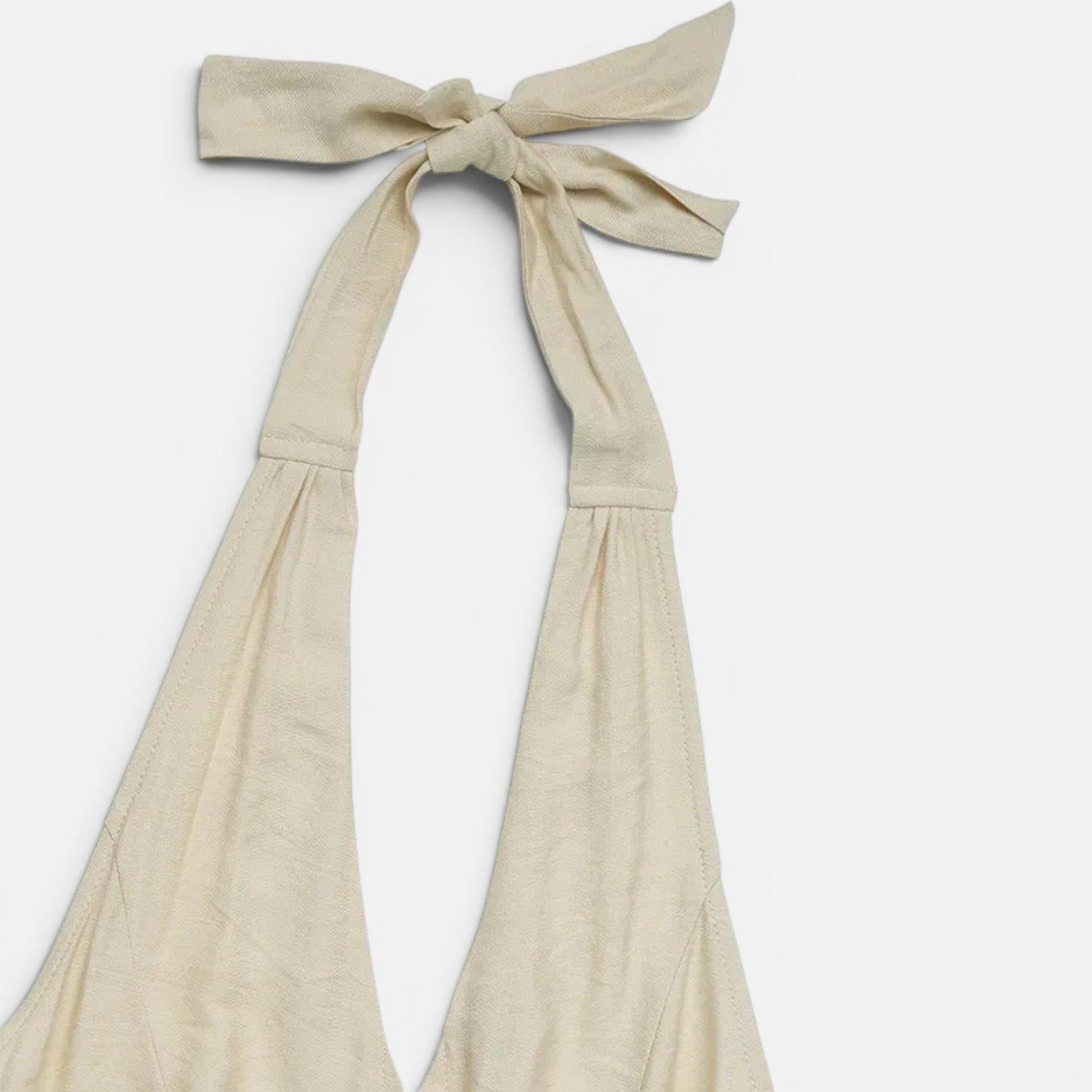 Mira | Halter Buksedragt Dame i Beige Viskose med Vide Ben | Elegant Jumpsuit til Sommerfester 5