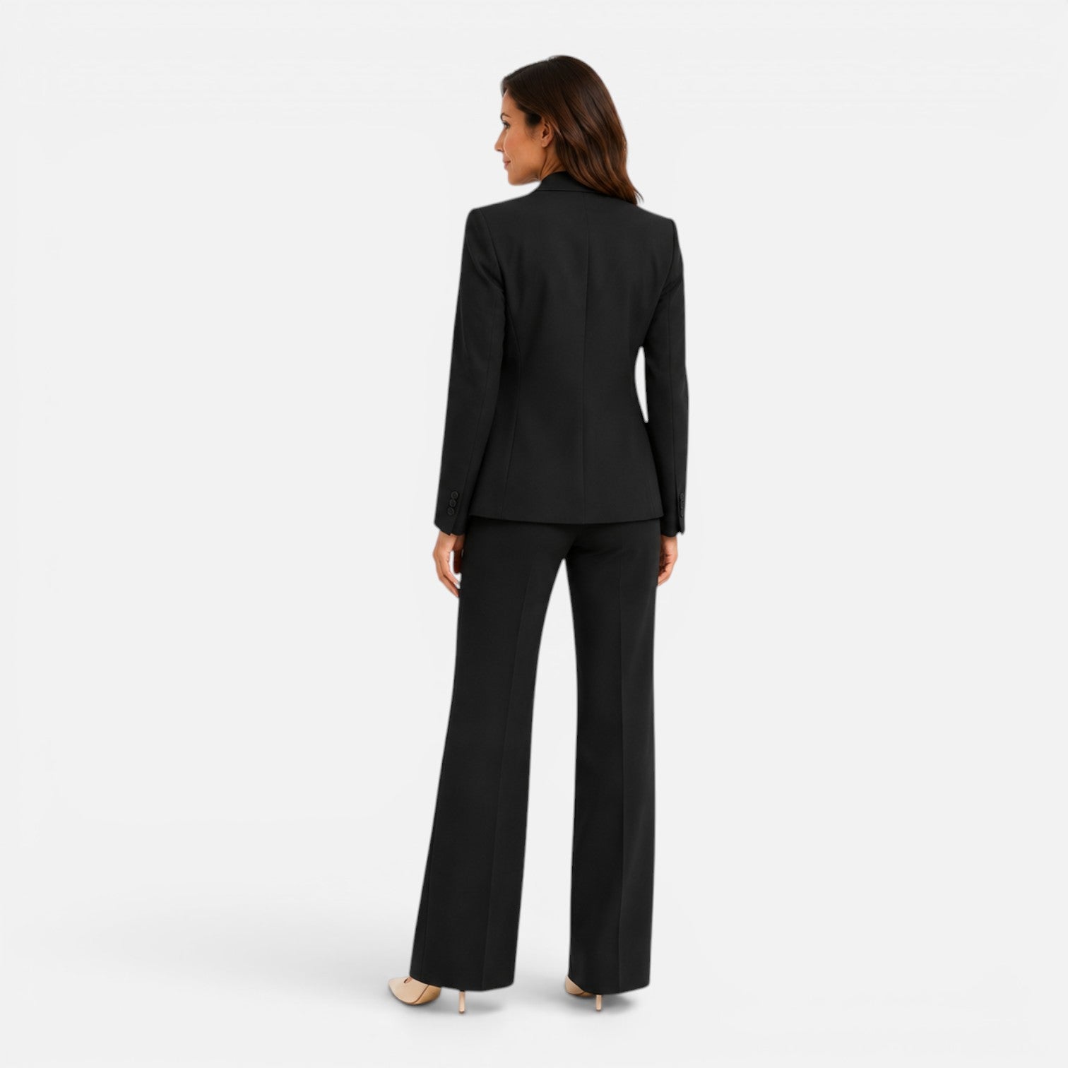 Freja | Skræddersyet Jakkesæt Dame med Blazer og Vide Bukser | Alsidigt 2-Delt Sæt til Kontor og Fest 3