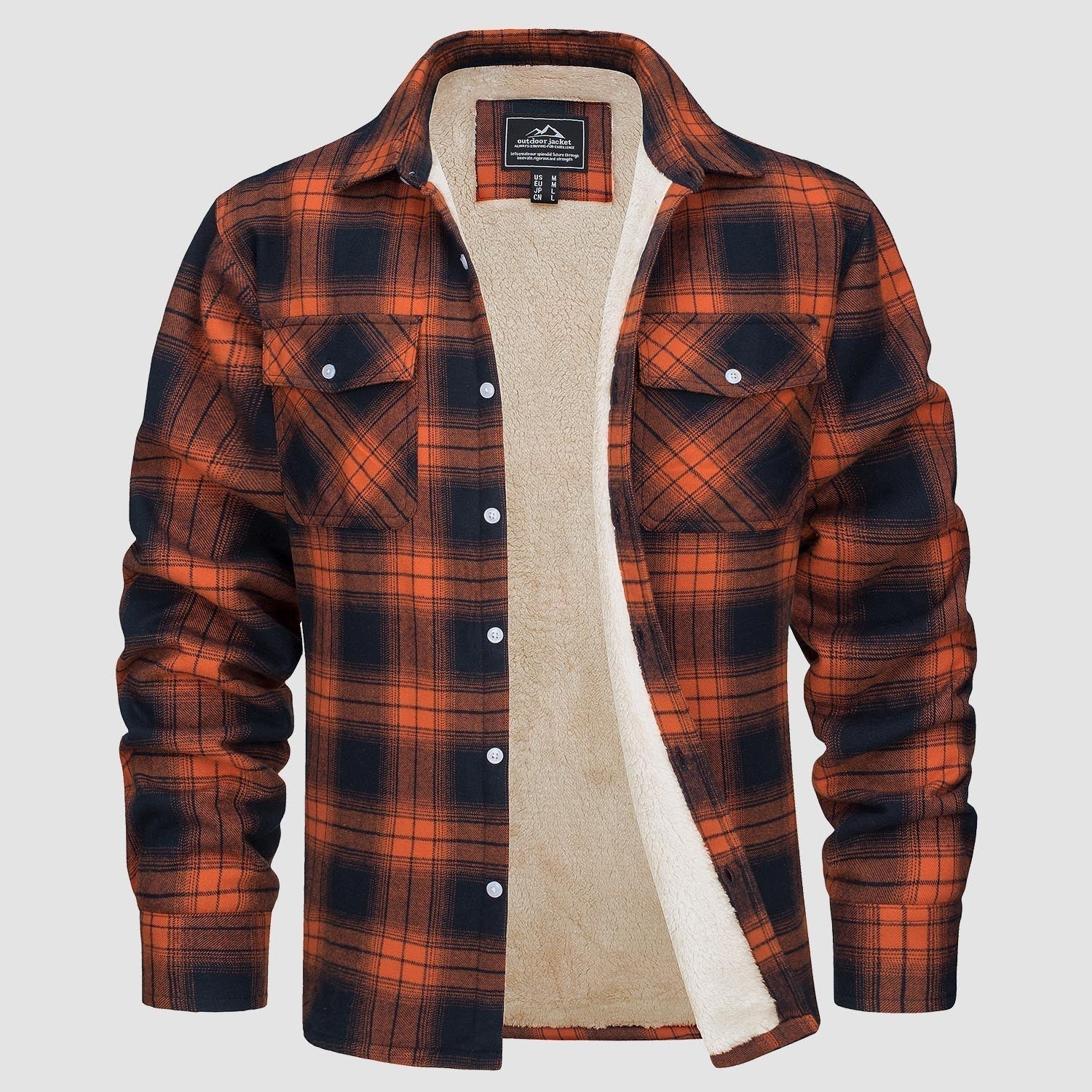Flannel Jakke - Mænds Ternede Fleece Lined Overshirt til Vinterbrug 0