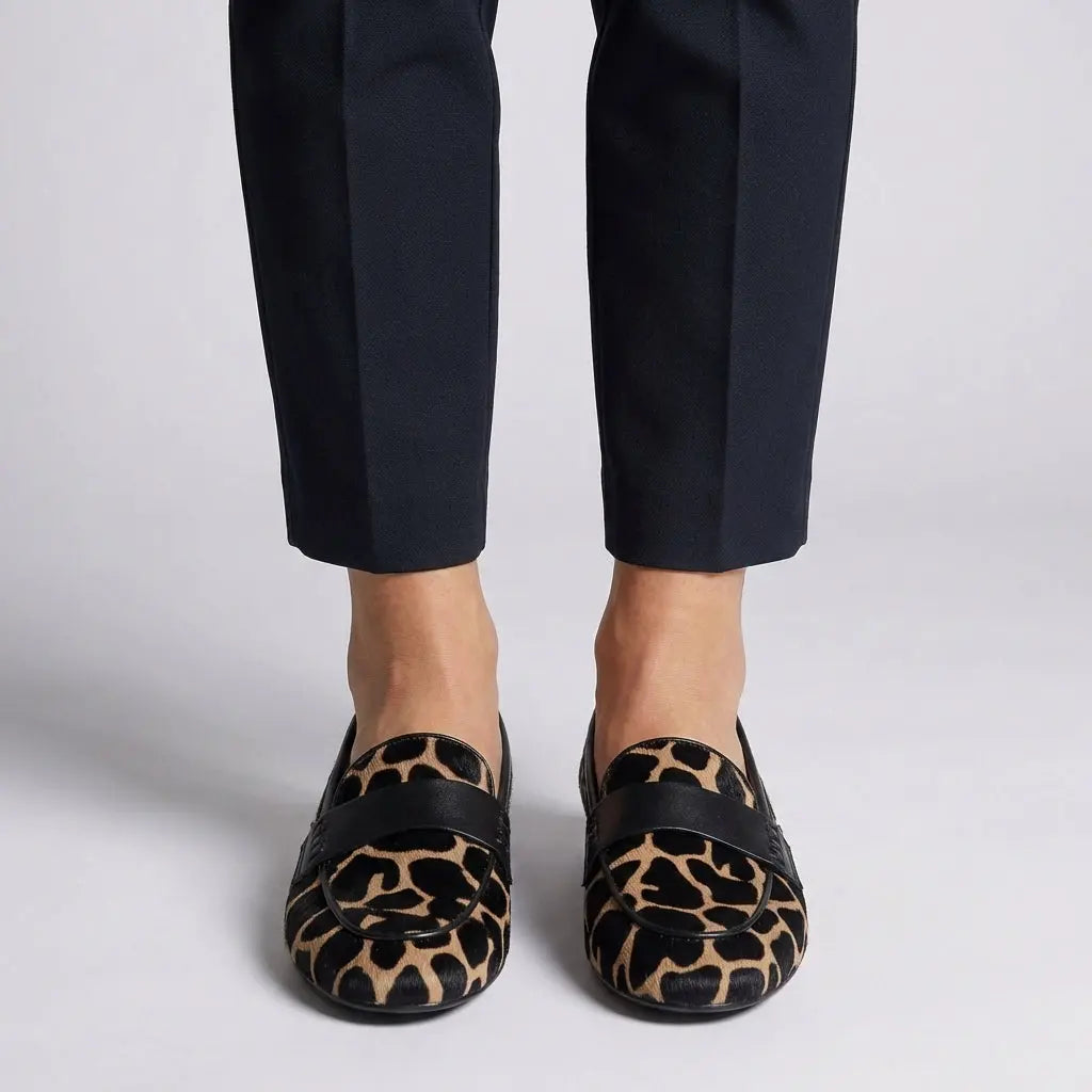 Elegant Girafprint Slip-On Loafers med Puderet Indersål | Komfortable Hverdagssko til Stilfulde Anledninger 3