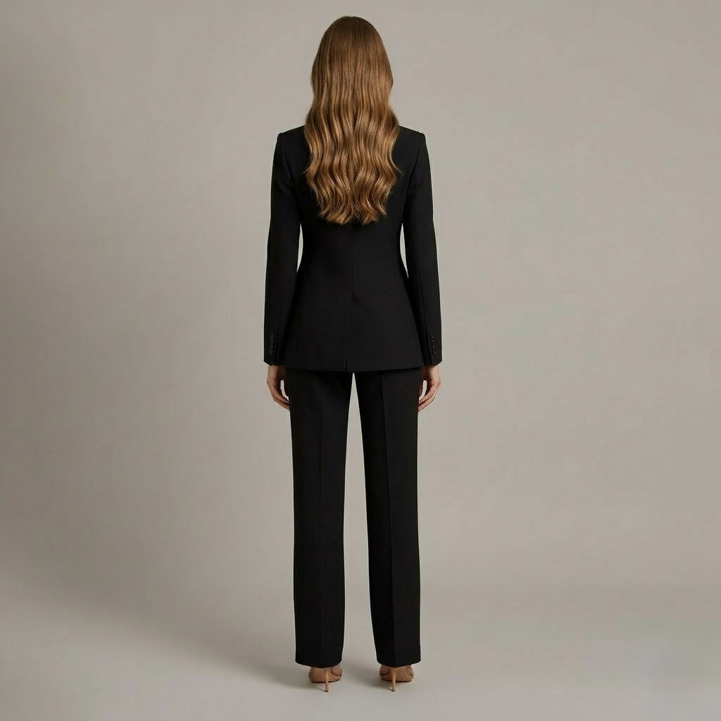 Isabella | Jakkesæt Dame med Figursyet Blazer & Vide Bukser | Komfortabel Festbeklædning til Vinter 6