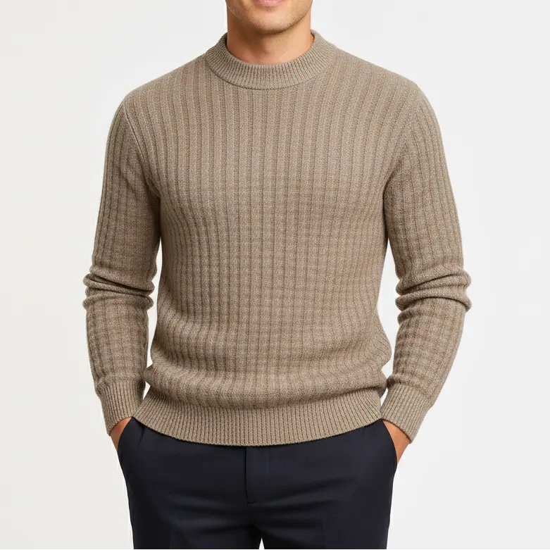 Strikket Crewneck Sweater til Mænd – Blød og Komfortabel i Premium Bomulds-Lyocell Mix 11