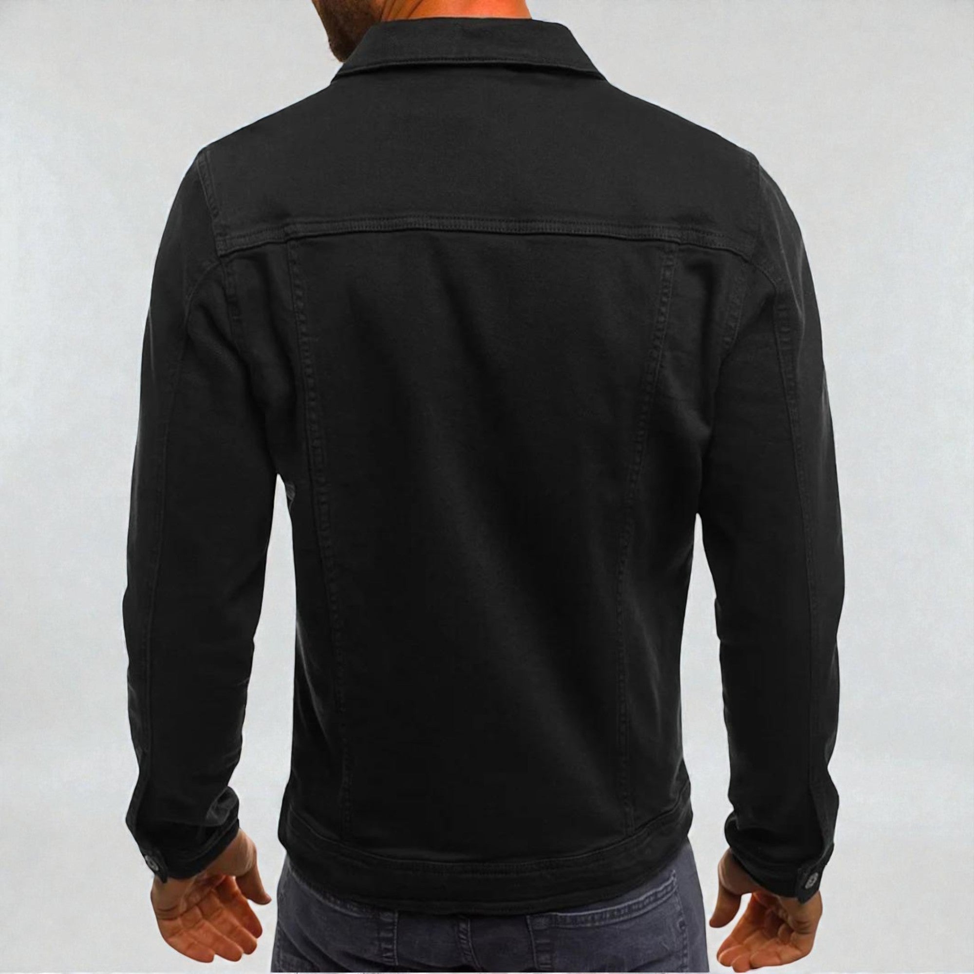 Slim Fit Denim Jakke Herre med Praktiske Lommer | Let Forårsjakke til Hverdag 2