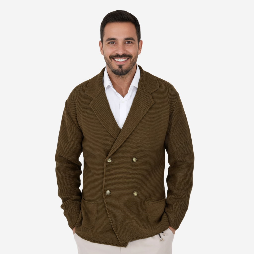 Classic Collection | Men's Cardigan with Double-Breasted Design | Structured Knit for Smart Casual Style 7