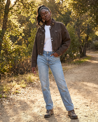 Mille Denim Jacket Women Brown Cropped – Structured Cowboy Jacket  