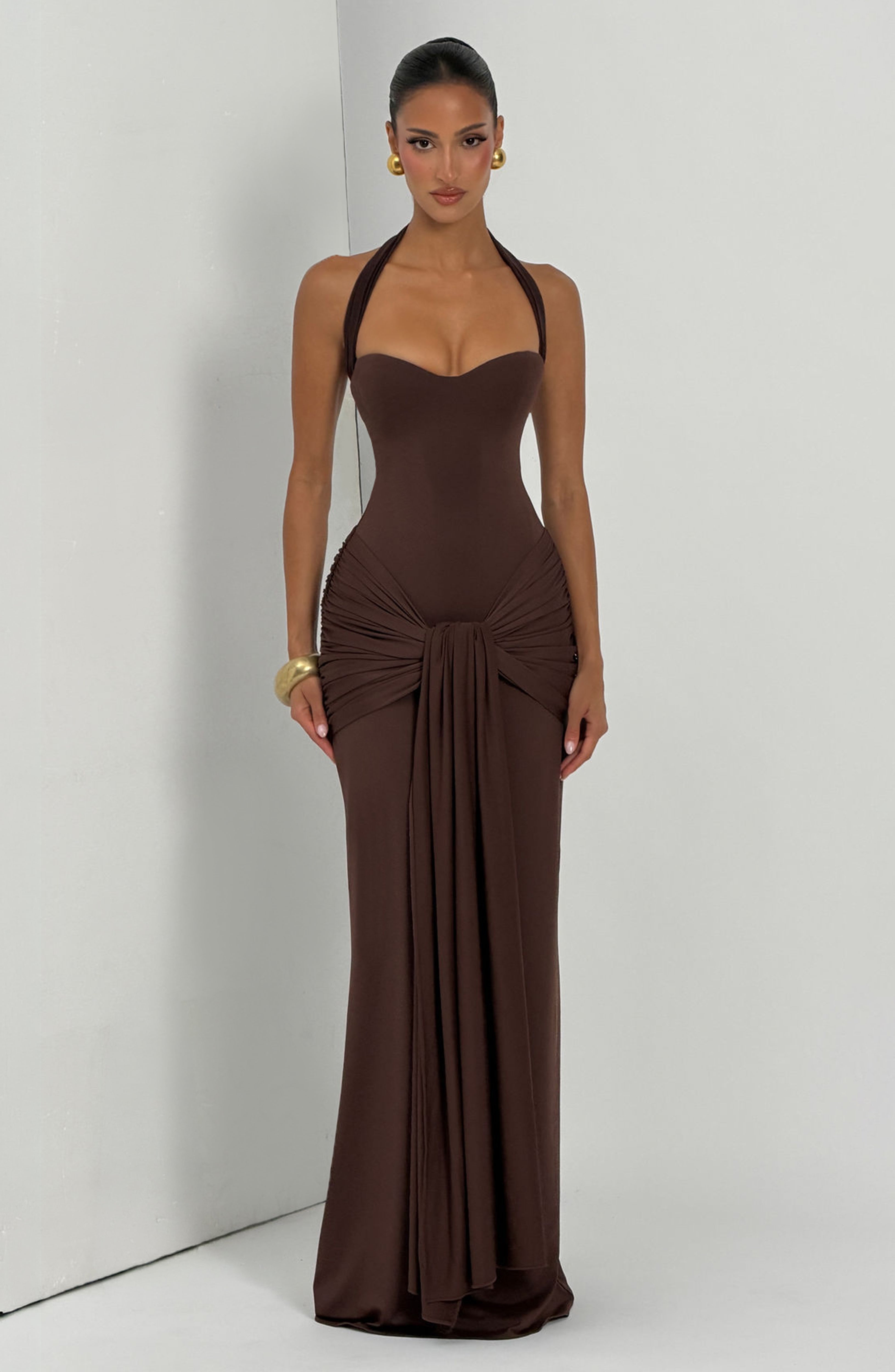 Gia Collection | Maxi Kjole med Korset og Sweetheart Hals | Slinky Viskose-Jersey til Sommerfest 7