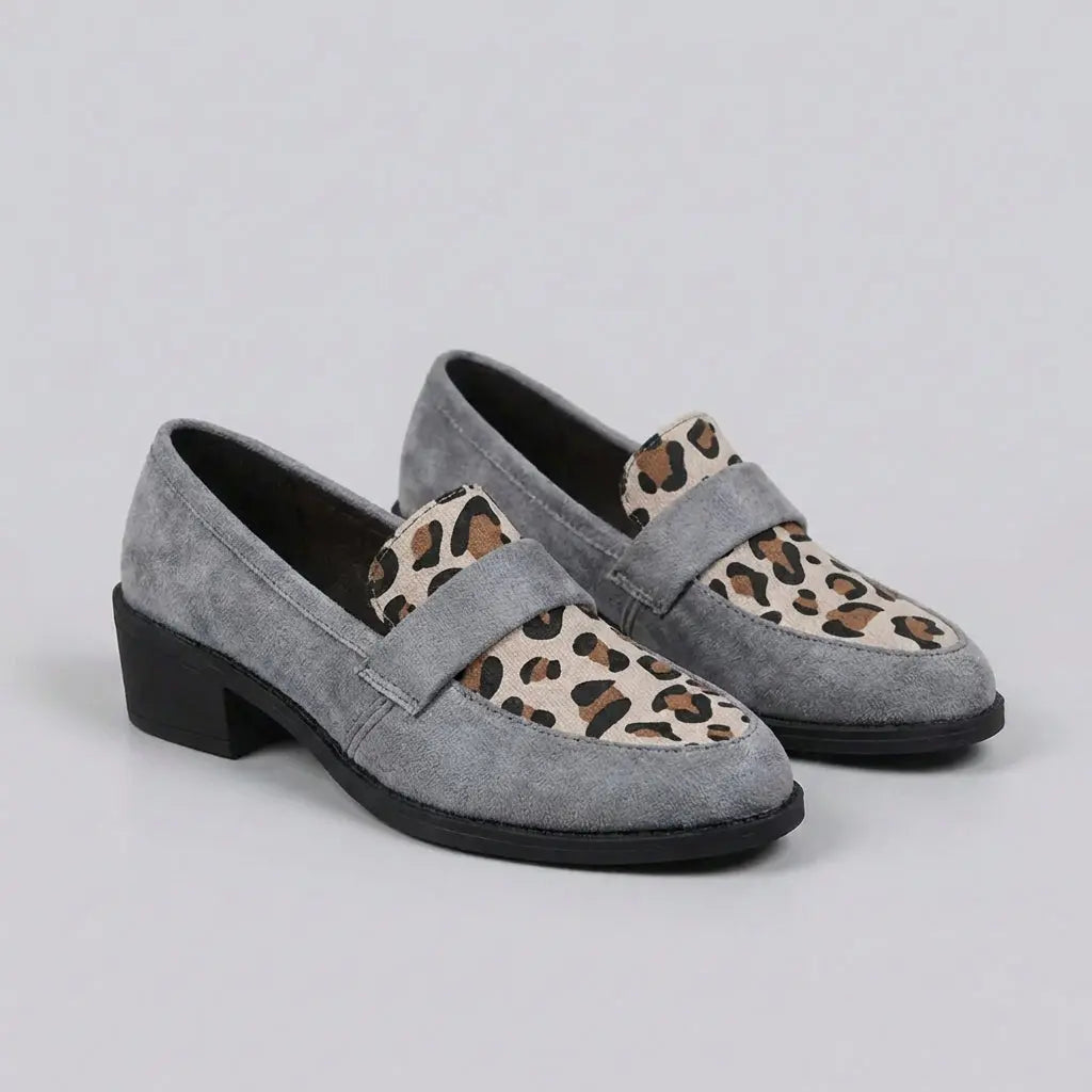 Fiona | Leopardprint Loafers Dame med Blok Hæl for Komfort og Stil 8