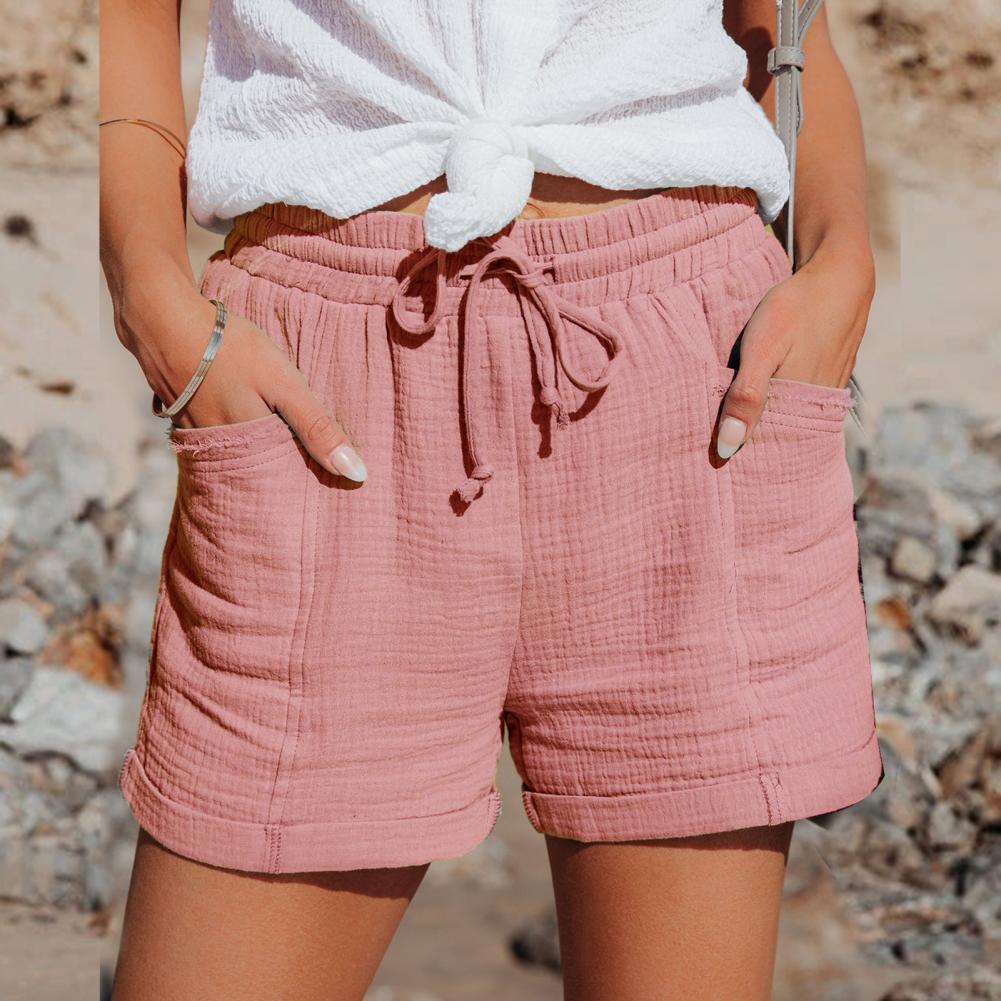Hør Shorts Dame – Luftige Sommershorts med Mellemhøj Talje