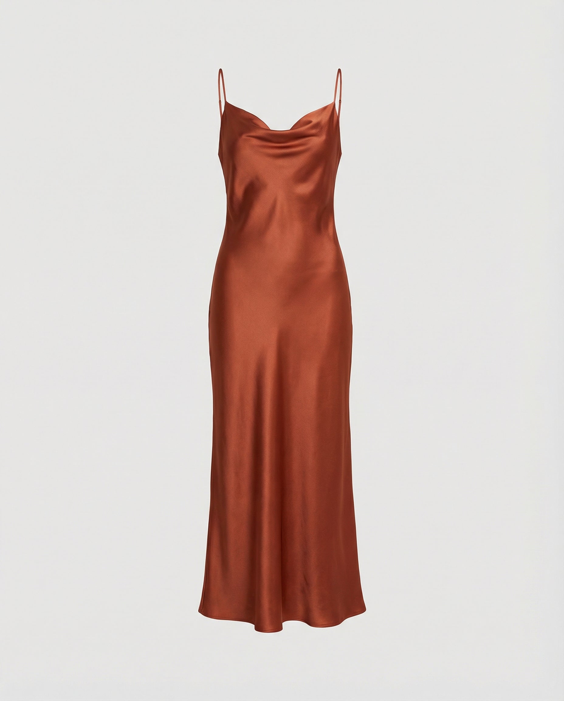 Heidi | Sommerkjole i 100% Silke Satin med Justerbare Spaghetti Stropper | Elegant Slip-Kjole til Sommerfester 3