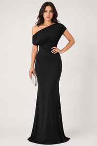 One-Shoulder Maxi Dress Women – Sleeveless Party
