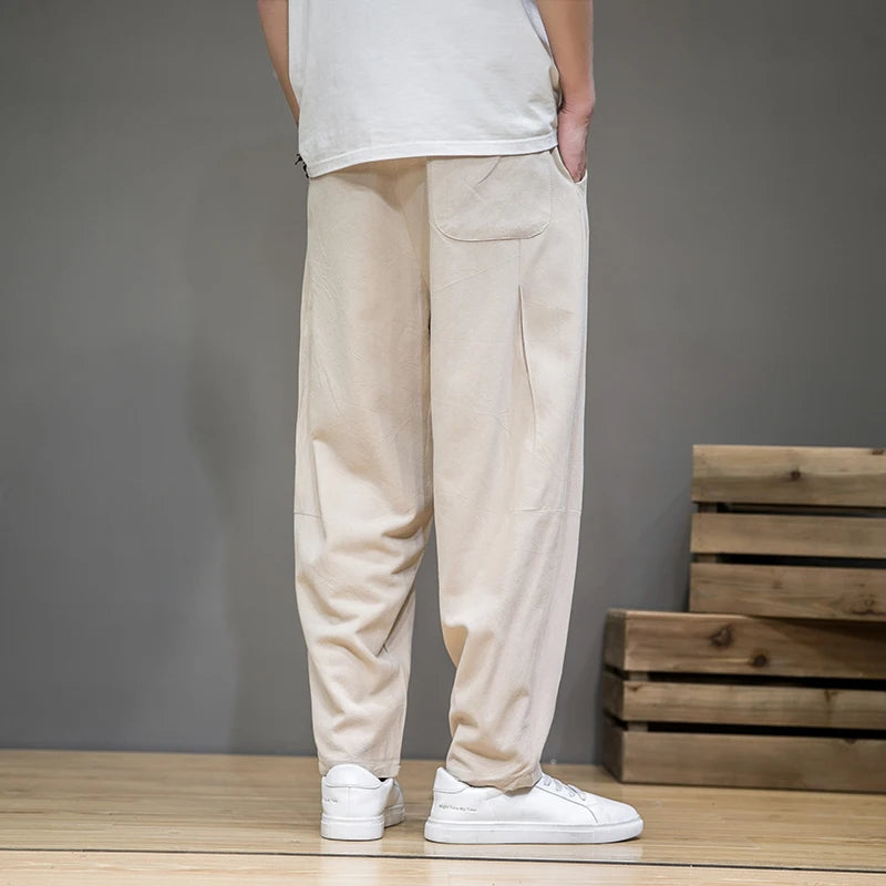 Japansk Inspireret Herrepantalon - Letvægtsdesign, Flatterende Pasform, Alsidig Stil 2