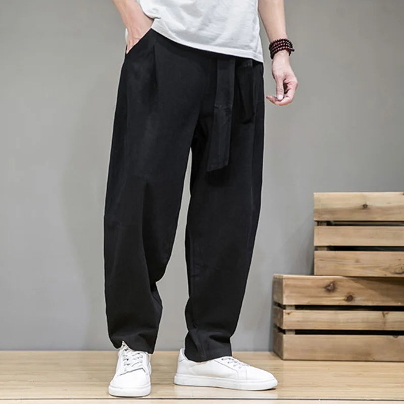 Japansk Inspireret Herrepantalon - Letvægtsdesign, Flatterende Pasform, Alsidig Stil 3