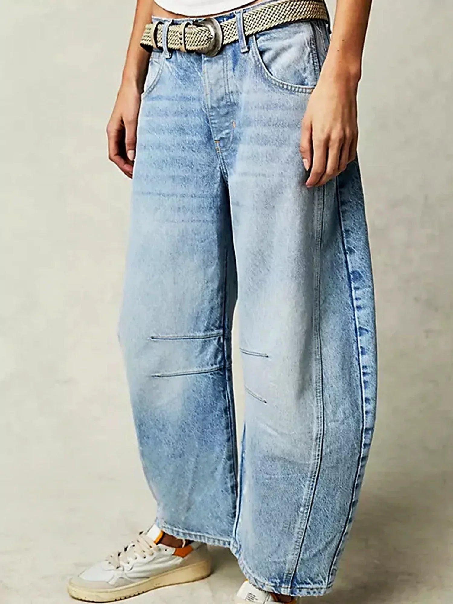 Barrel Jeans Dame Højtaljede – Vide Ben med Løs Pasform