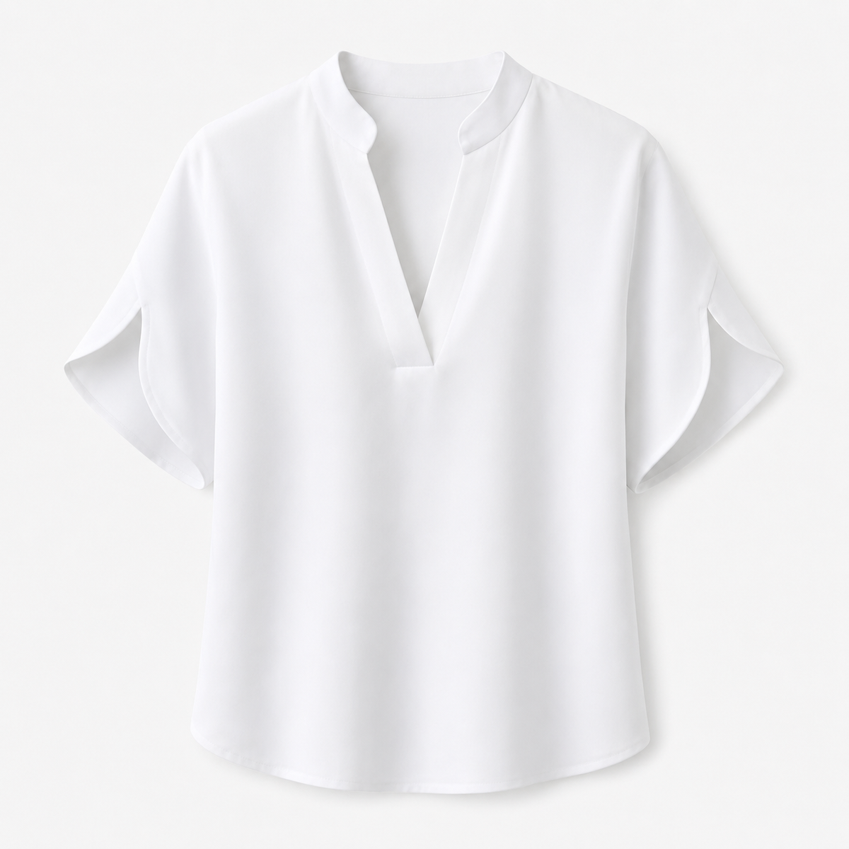 Chiffon Bluse Dame V-Hals – Let og Luftig